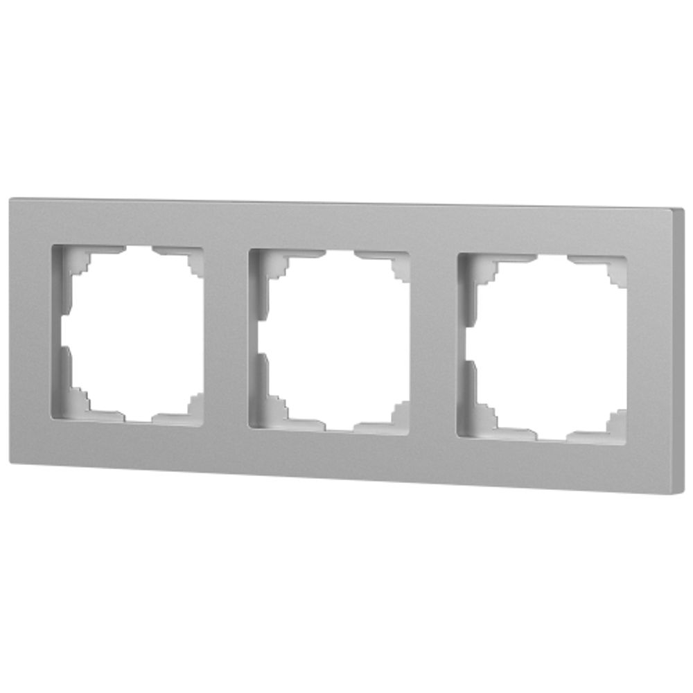 Рамка для розеток и выключателей Intro Accent 6-503-03 на 3 поста, СУ, алюминий | Intro