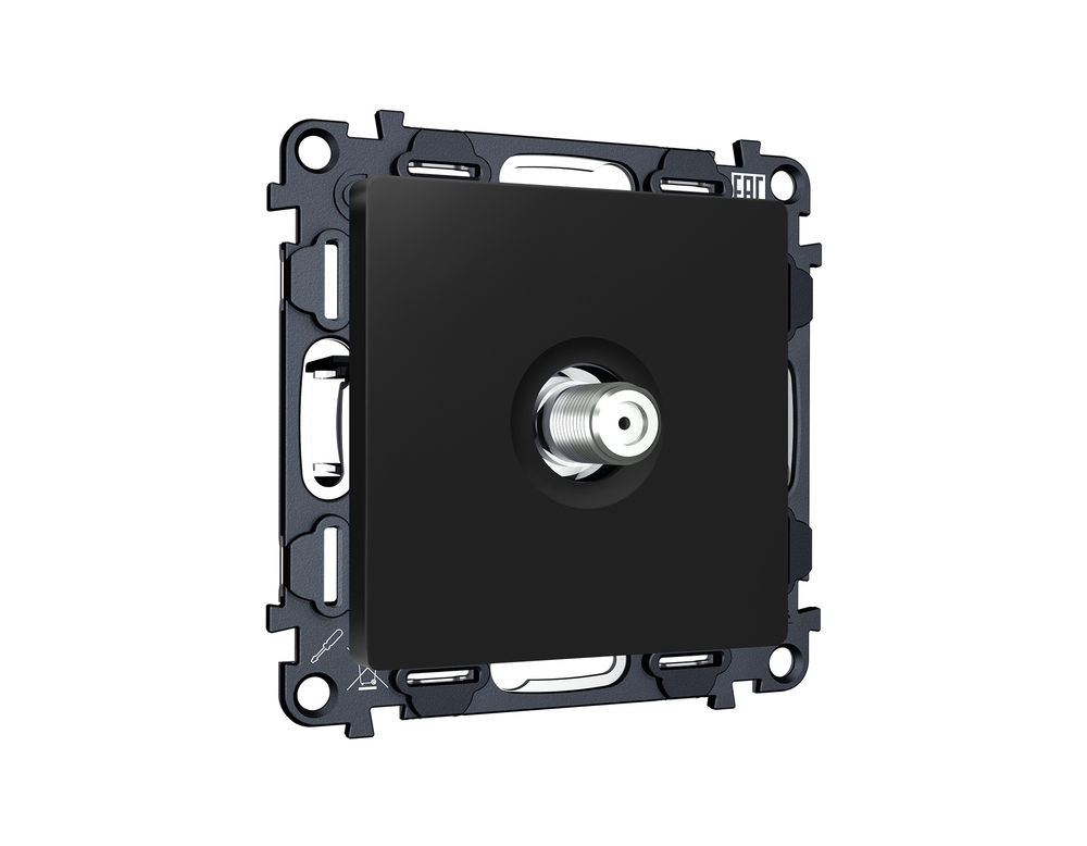 MA813050 Комплект механизма TV розетки SAT 5-2400MHz 3.5dB ALFA Черный матовый QUANT (AP8130, VM215)