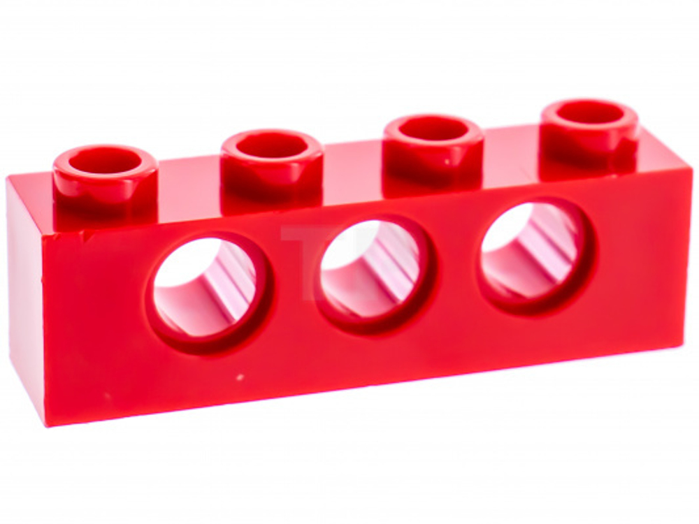 Lego 50шт Кирпич 1x4 с отверстиями (красный) 3701 / 370121
