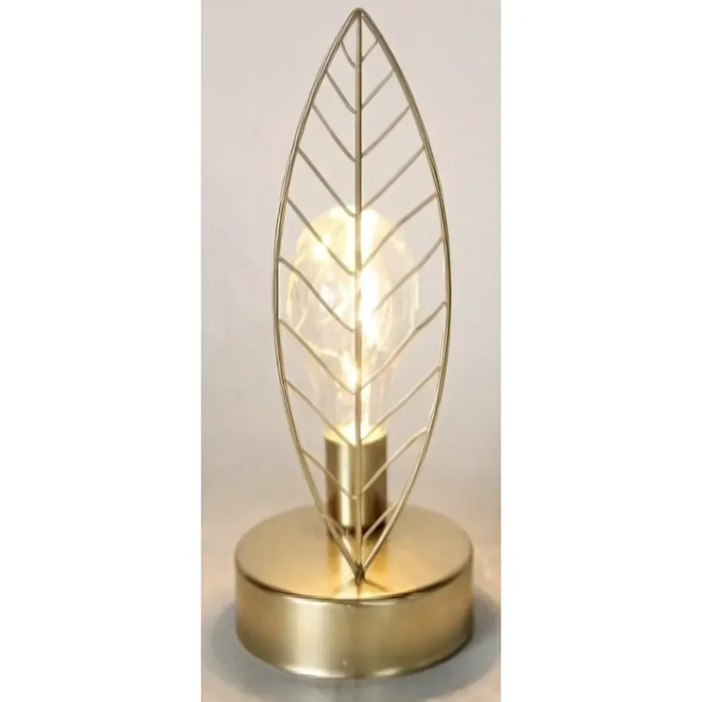 Светильник «ЛОФТ - Сияющий листок» 10,5*10,5*20 см, на батарейках (в комплект не входят), золото