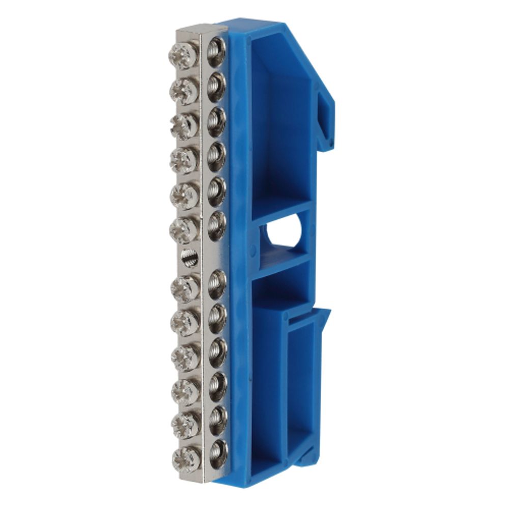 Шина ЭРА NO-222-87-1 N ноль на DIN-изоляторе ШНИ-6х9-12 никелированная Д-Синий