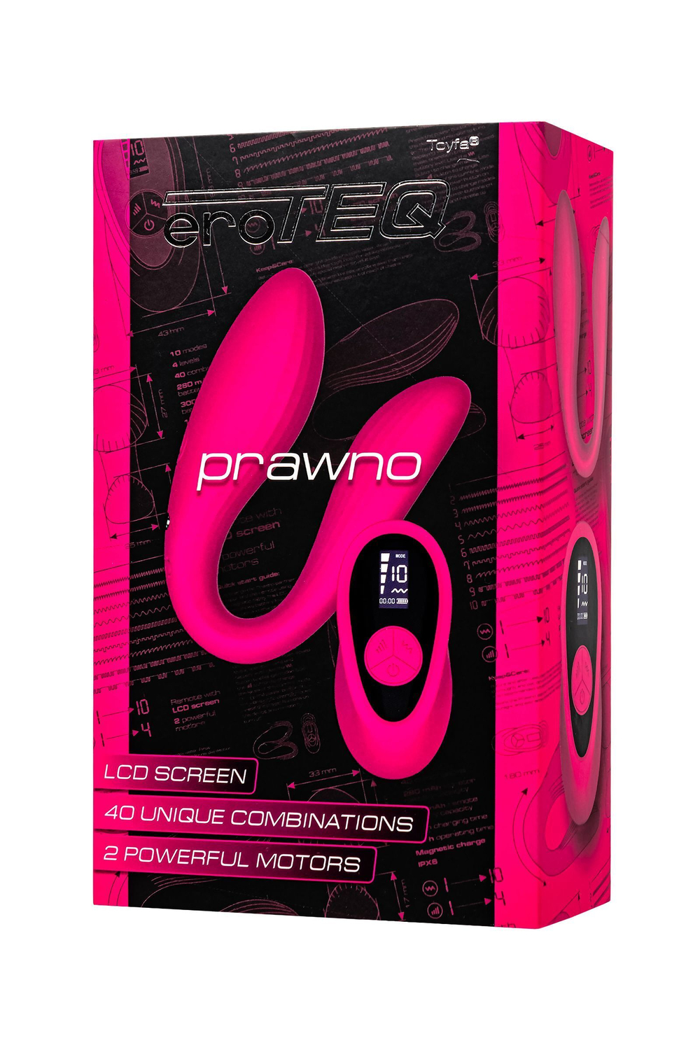 Розовый вибратор для пар Prawno с пультом ДУ (Цвет: розовый)