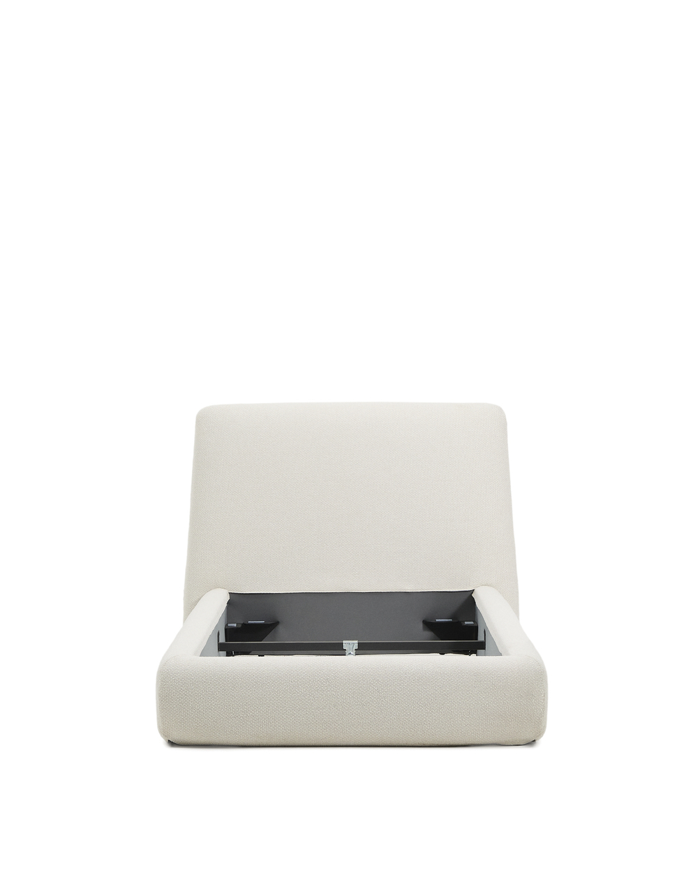 Кровать Martina со съемным чехлом из шенилла цвета экрю 90 x 200