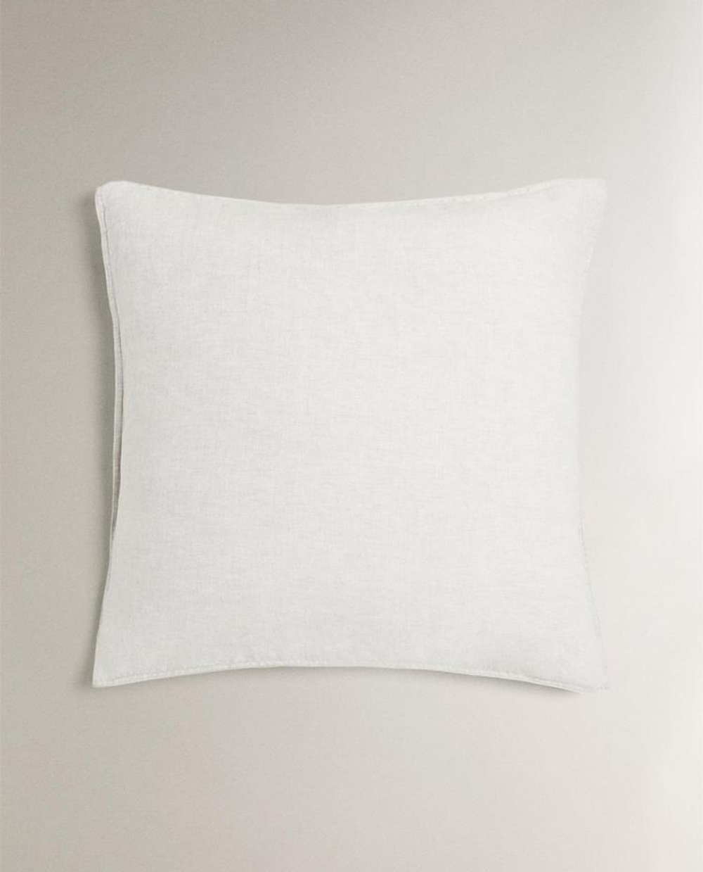 ZARA HOME ОДНОТОННАЯ ЛЬНЯНАЯ НАВОЛОЧКА, БЕЛЫЙ