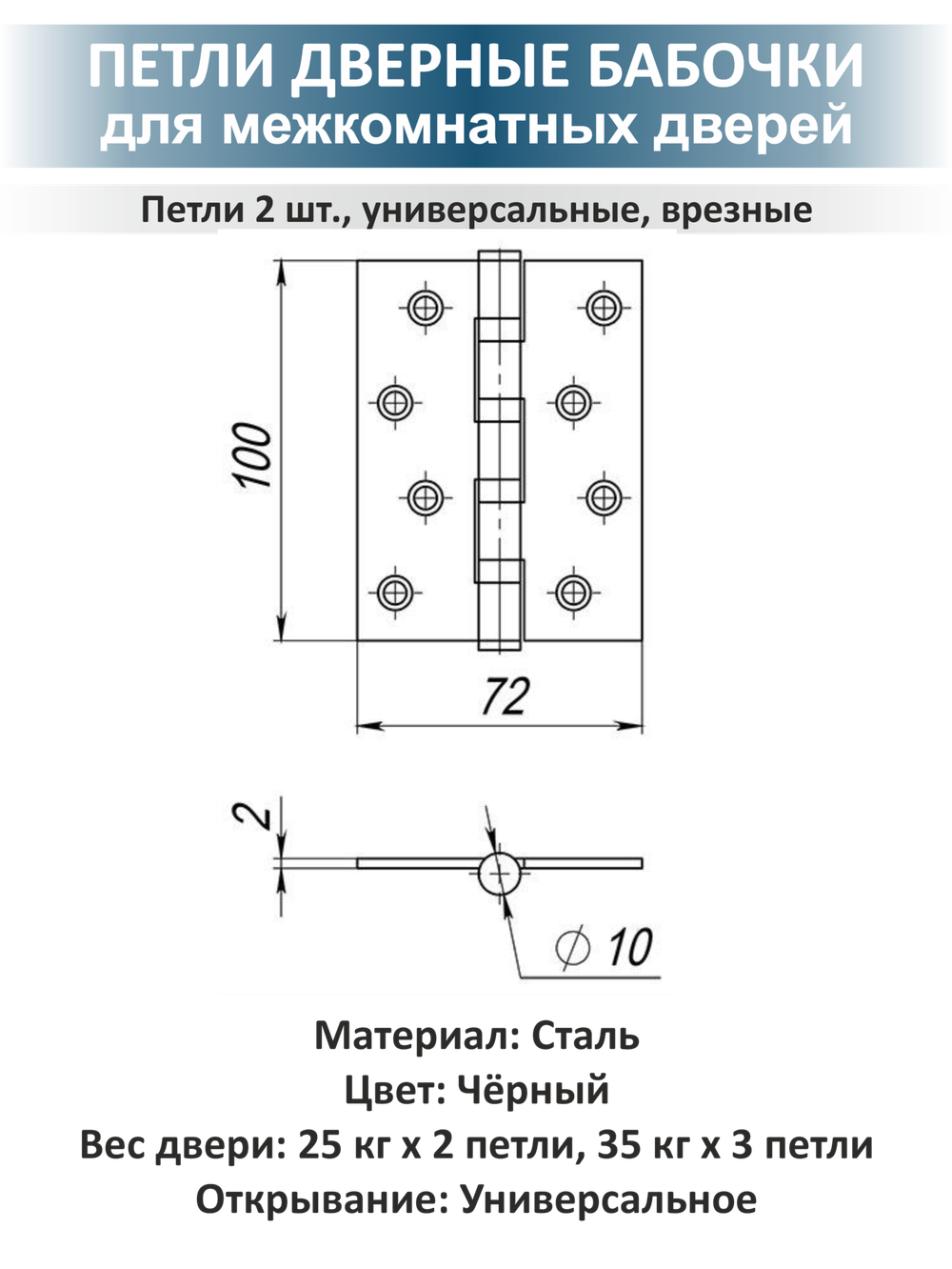 Готовый комплект фурнитуры для межкомнатных дверей POLO