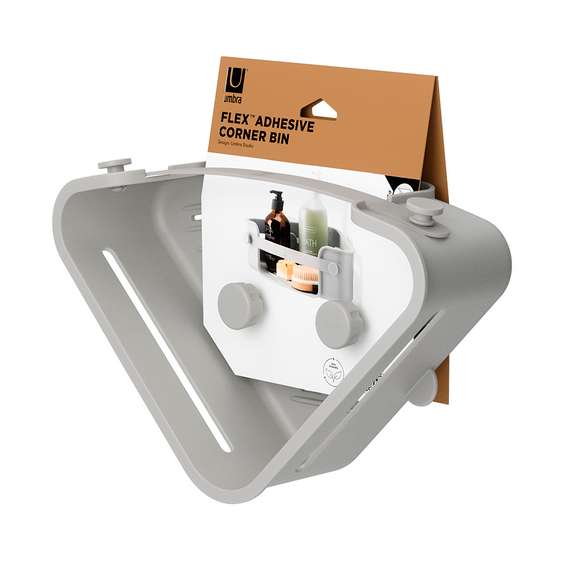 Органайзер для душа угловой flex adhesive, серый