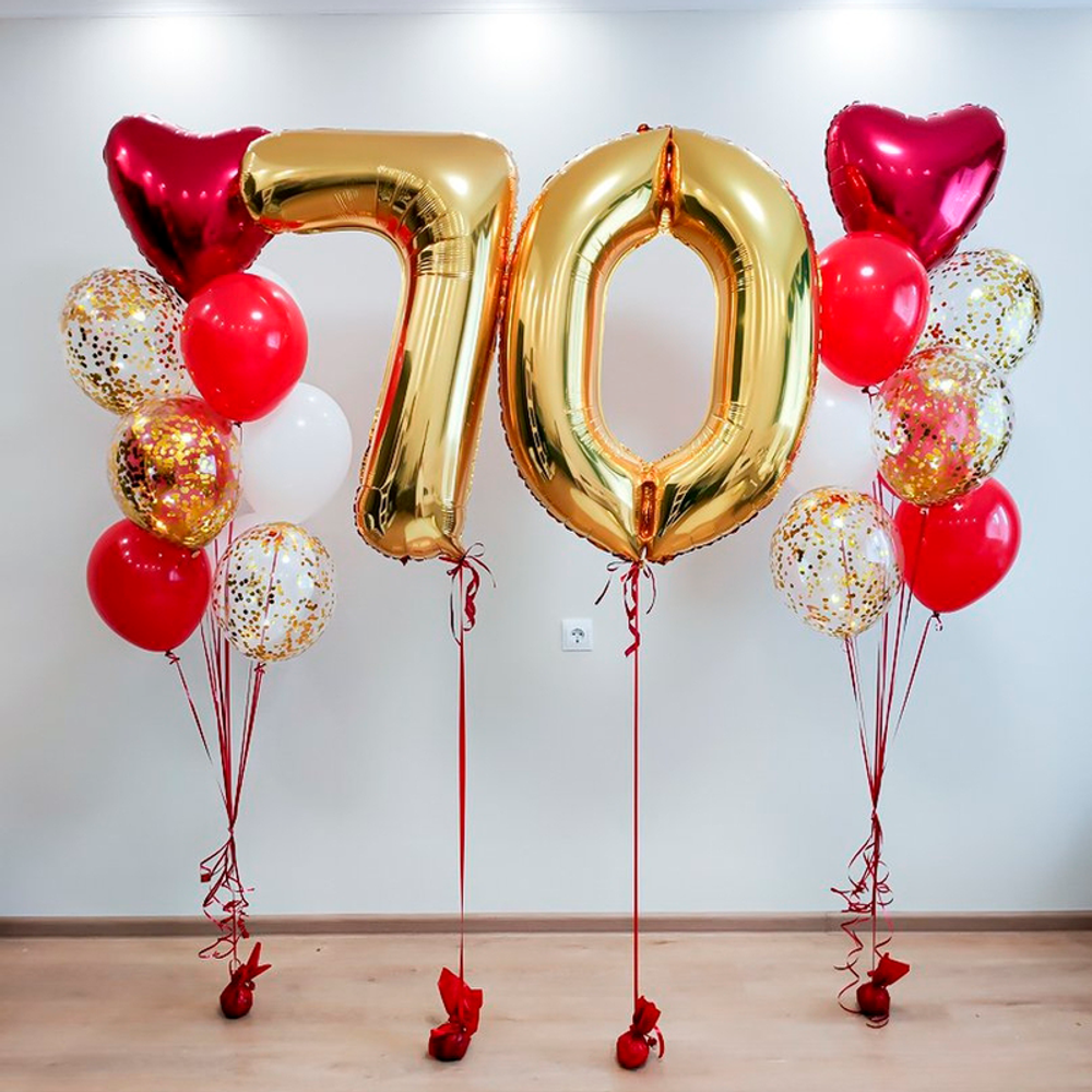 Композиция из шаров на 70 лет Любимой