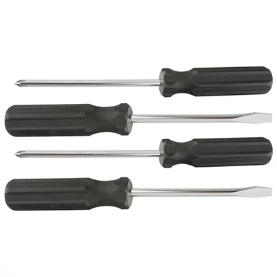 Набор отверток 4 шт, SL5 x 100.6 x 100, PH1 x 100, 2 x 100, углеродистая сталь, пластиковая рукоятка