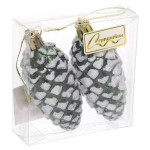 Ёлочные игрушки «Таинственное очарование» Шишки 9 см (набор 2шт), изумруд