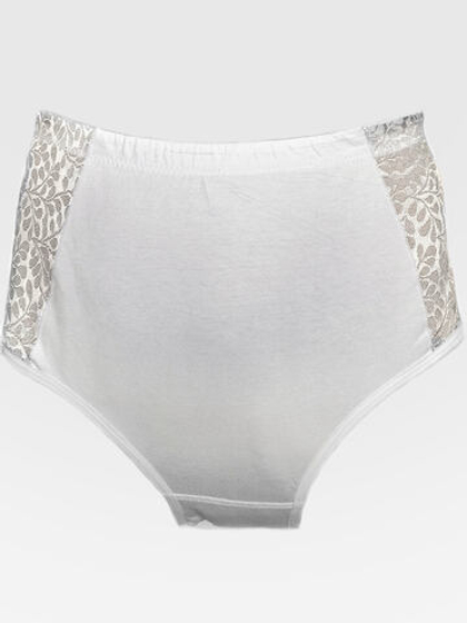 Трусы с кружевными вставками, белые