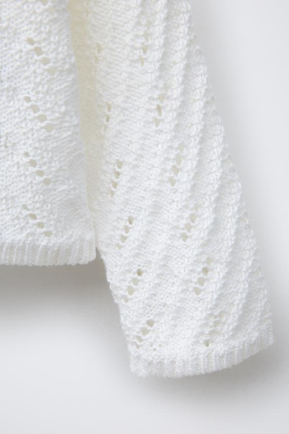 ZARA ТЕКСТУРНЫЙ КАРДИГАН, БЕЛЫЙ