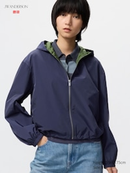 UNIQLO Короткая ветровка-парка, синий