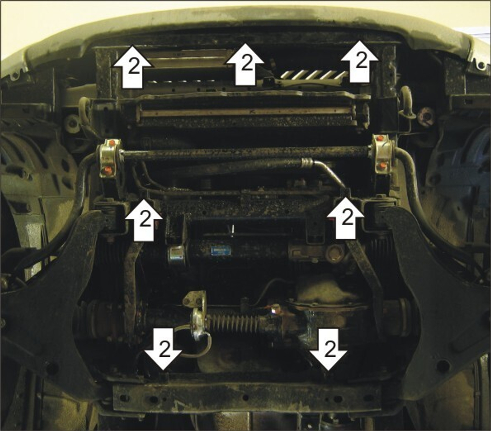 Защита стальная 3 мм Д, ПДф, Р Mitsubishi L200 MOTODOR.11313