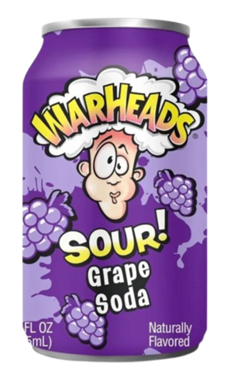 Газированный напиток WarHeads со вкусом виноград