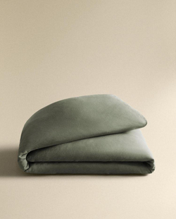 ZARA HOME ОДНОТОННЫЙ ПОДОДЕЯЛЬНИК, ЗЕЛЕНЫЙ