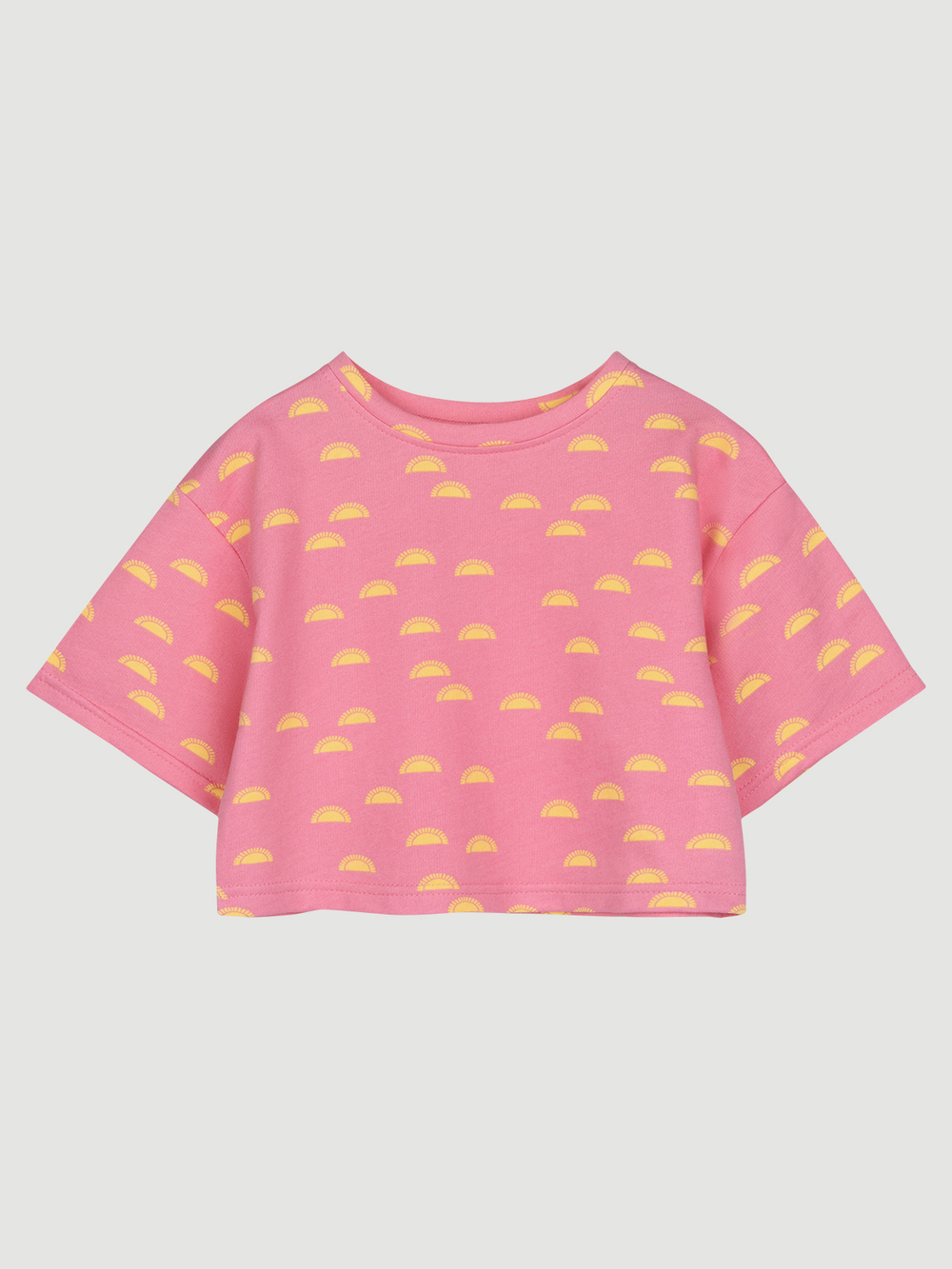 Комплект Mjölk {футболка укороченная и шорты} Солнышки розовые, уценка