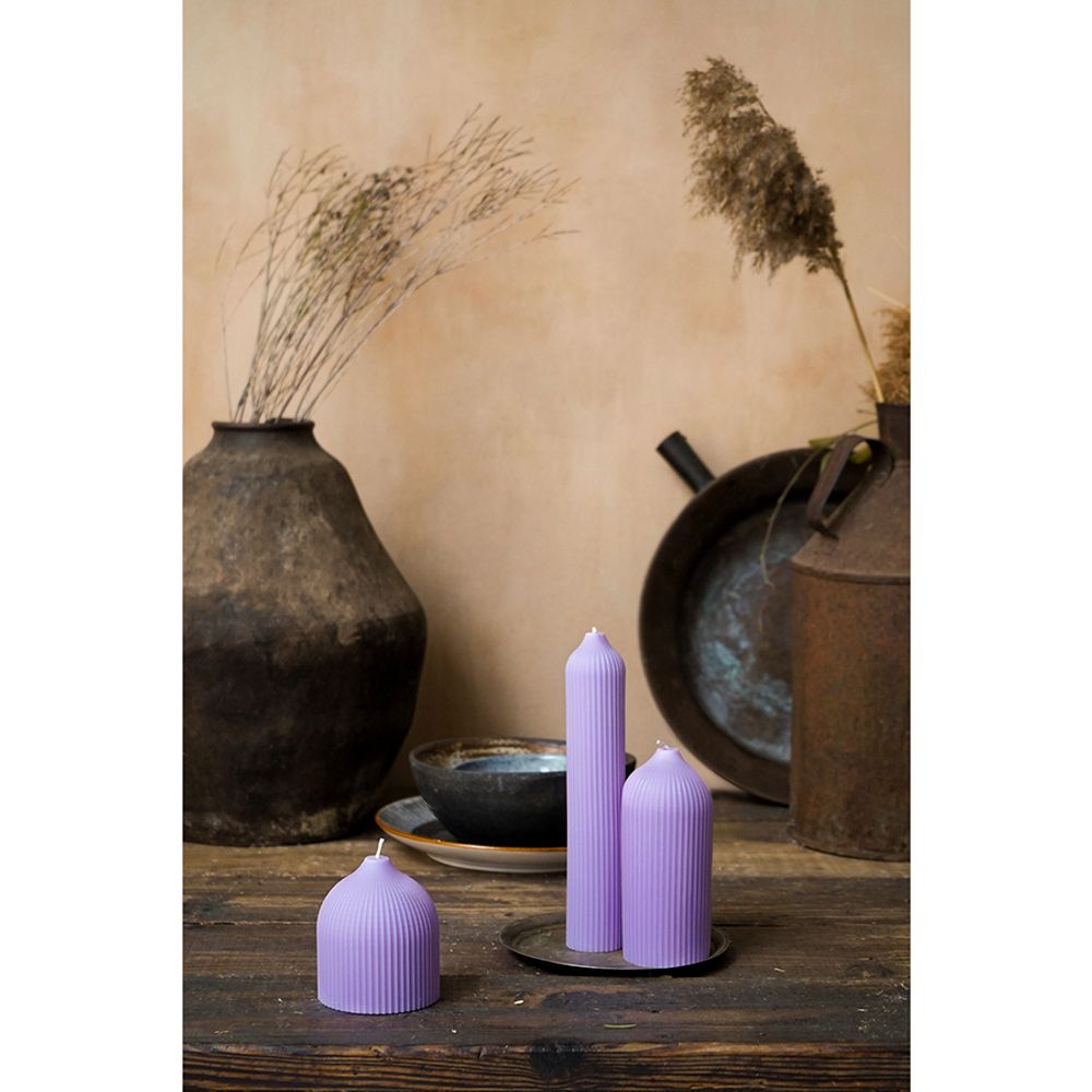 Свеча декоративная цвета лаванды из коллекции Edge, 10,5 см