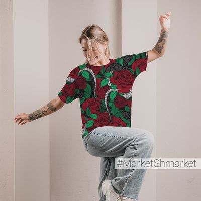 Футболка женская оверсайз с принтом 