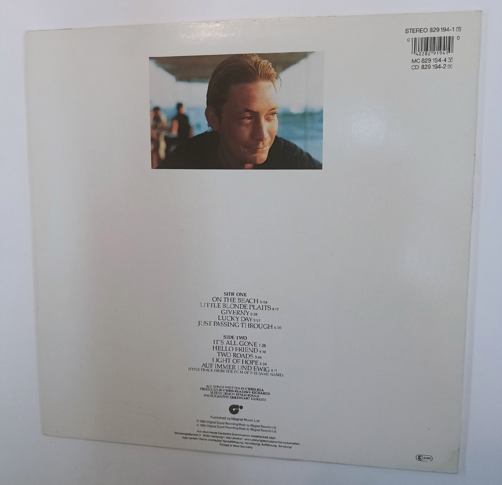 Винтажная виниловая пластинка Chris Rea On The Beach (Germany 1986)
