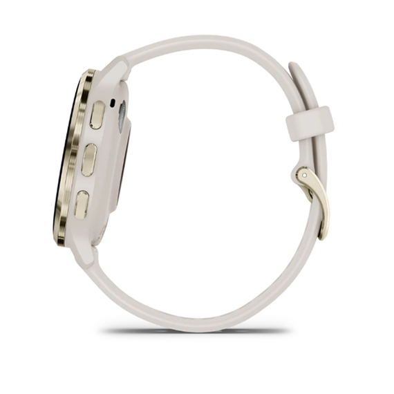 Умные часы Garmin Venu 3S 41 мм Безель из нержавеющей стали из мягкого золота, корпус из слоновой кости и силиконовый ремешок (010-02785-04)