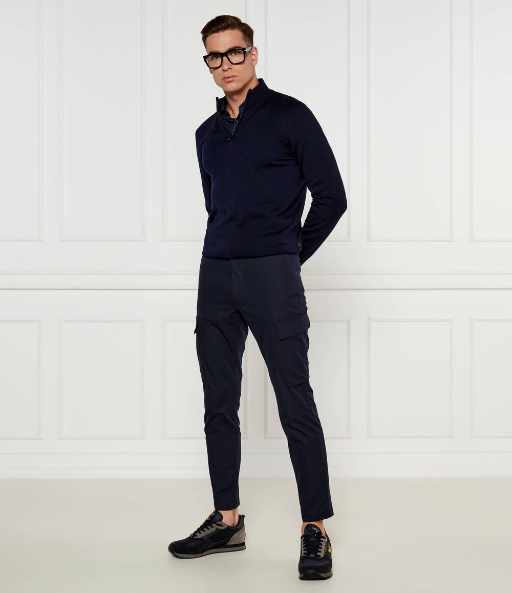 Шерстяной гольф Ebenji BOSS BLACK - темно-синий(50528300)