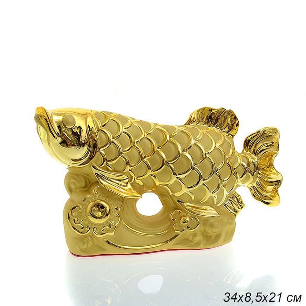 изобилие процветание статуэтка Арована рыба-дракон символ богатства, счастья и здоровья 34 х 8,5 х 21 см