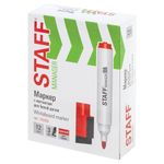 Маркер стираемый для белой доски на магните со стирателем, КРАСНЫЙ, STAFF "Manager", 3 мм, 152003