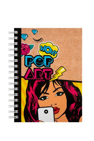 Записная книжка А6 80л. на гребне BG "Pop art"-1