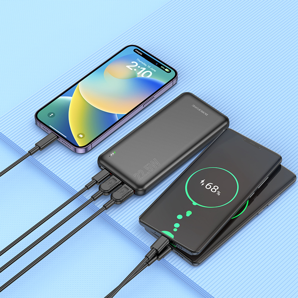 Портативный аккумулятор BOROFONE BJ38 10000 mAh 22.5W+ PD 20W (черный)