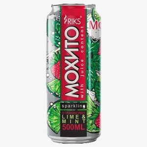Лимонад газированный МОХИТО Strawberry+Mint 0,45 л/ж/б 24 ж/б/упак