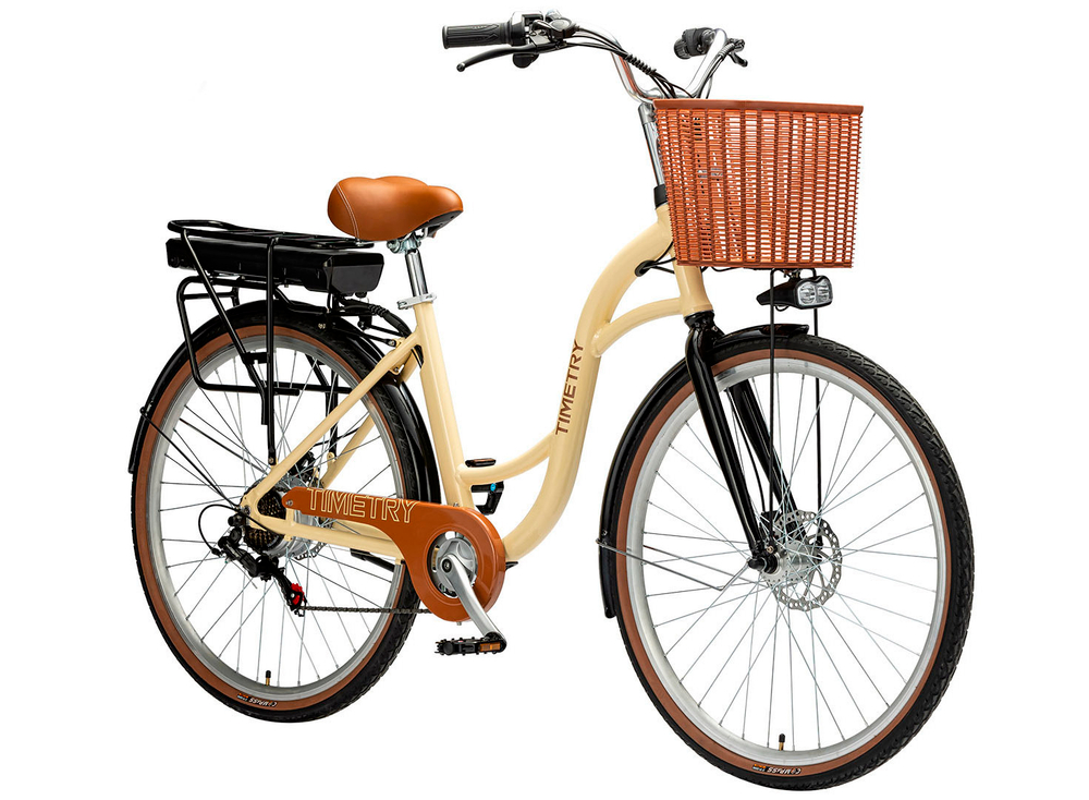 Электровелосипед 27.5" TIMETRY D905 7ск. 36V 10.4AH  бежевый