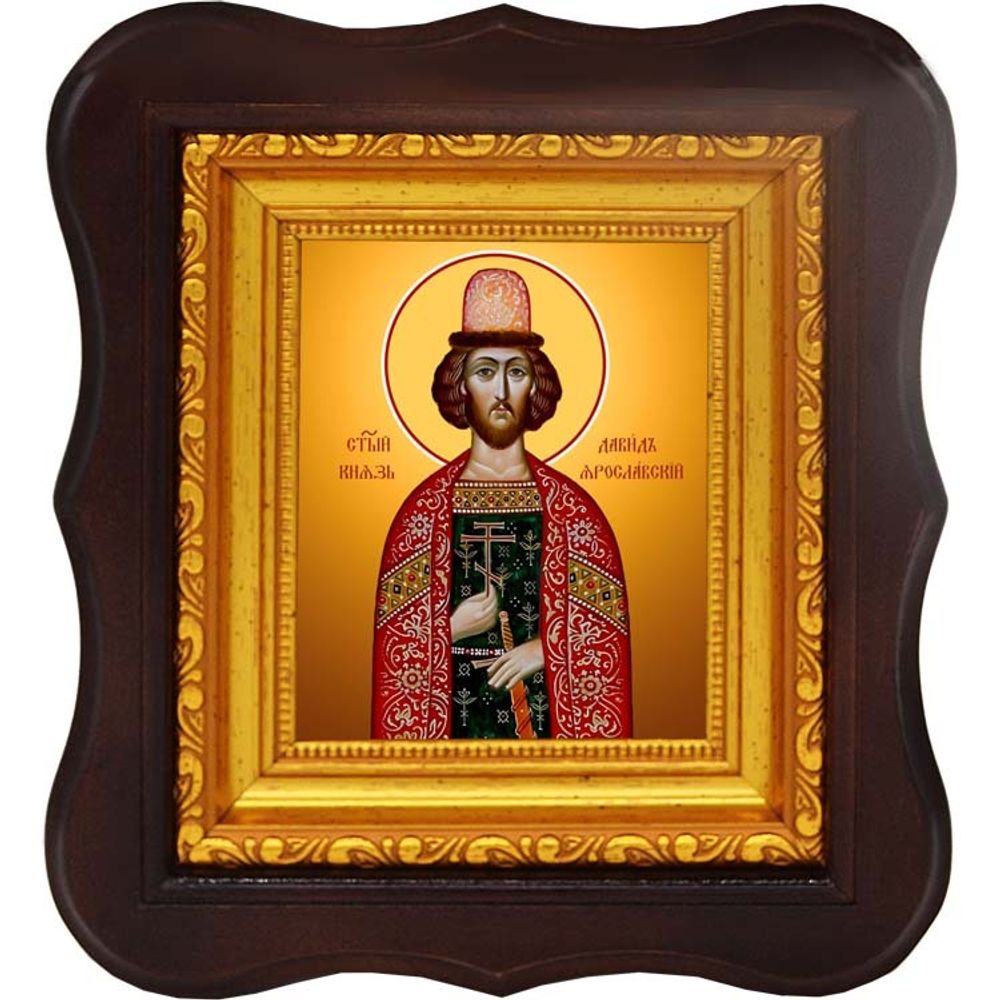 Давид Ярославский благоверный князь. Икона на холсте.