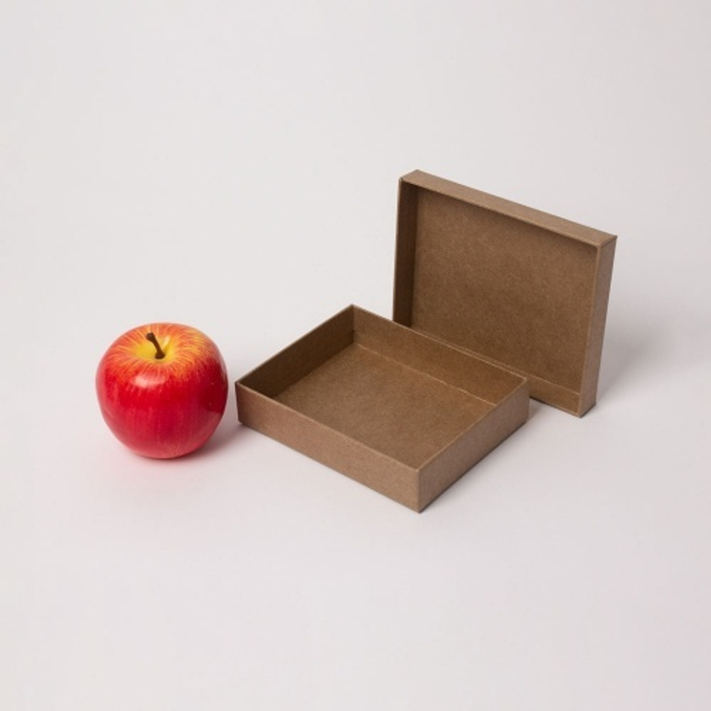 Коробка крышка-дно 14x3x11, коричневый, крафт