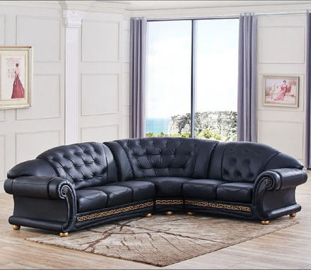 Диван ESF Versace угловой черный угол правый