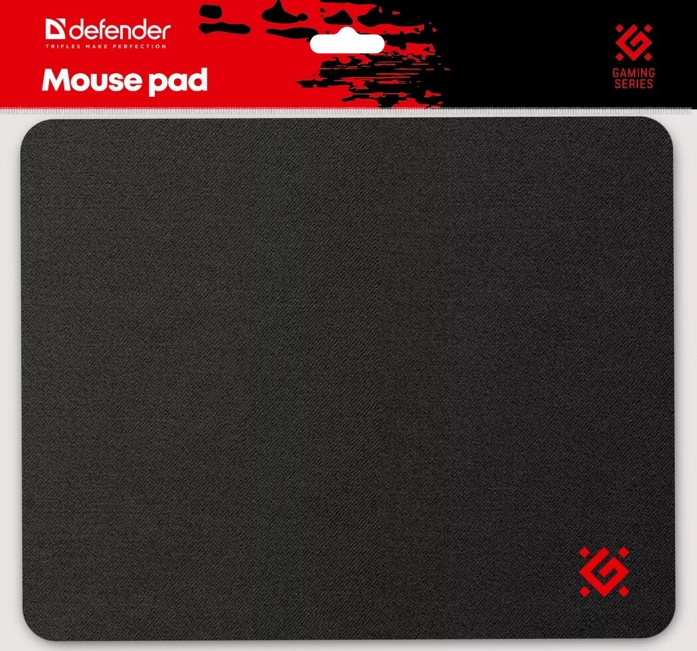 Коврик Defender Игровой чёрный 250 x 200 x 3 мм ткань + резина