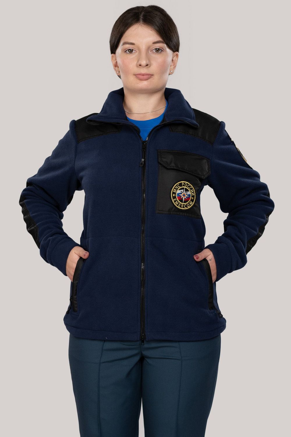 Куртка флисовая женская МЧС (с шевронами)