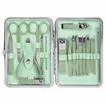 Универсальный набор для маникюра и педикюра 18 в 1 в футляре, STANDARD, зеленый, WBZ, 609489