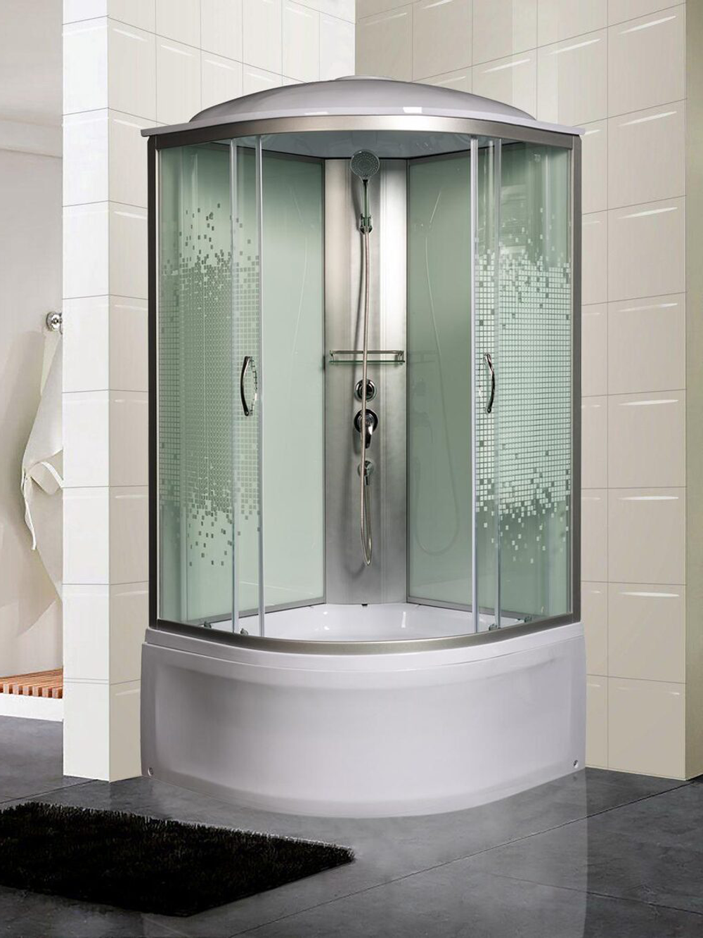Душевая кабира  МОНОМАХ 10000005760 90/44 С МЗ, 900х900х2100, полукруг