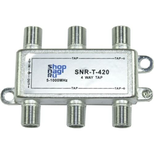 Ответвитель абонентский SNR-T-610, на 6
отводов, вносимое затухание IN-TAP 10dB.