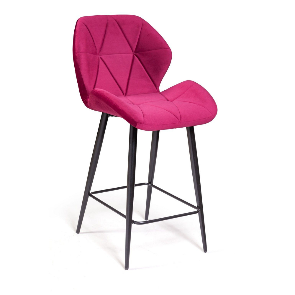 Стул полубарный Crystal, бархат винно-красный 16