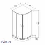 Душевой уголок с поддоном PARLY ZF81N (80х80х190)