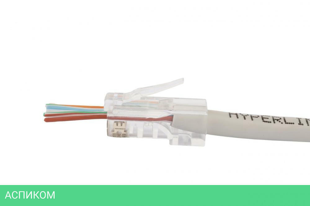Коннектор Hyperline PLEZ-8P8C-U-C5-100 прозрачный