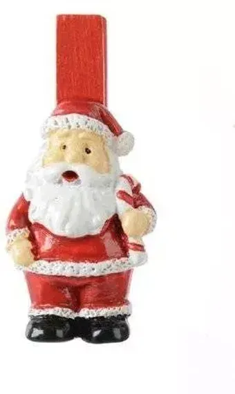 Комплект декоративных прищепок Санта 2*4,5 см, 8 шт, Kaemingk (535633/1)