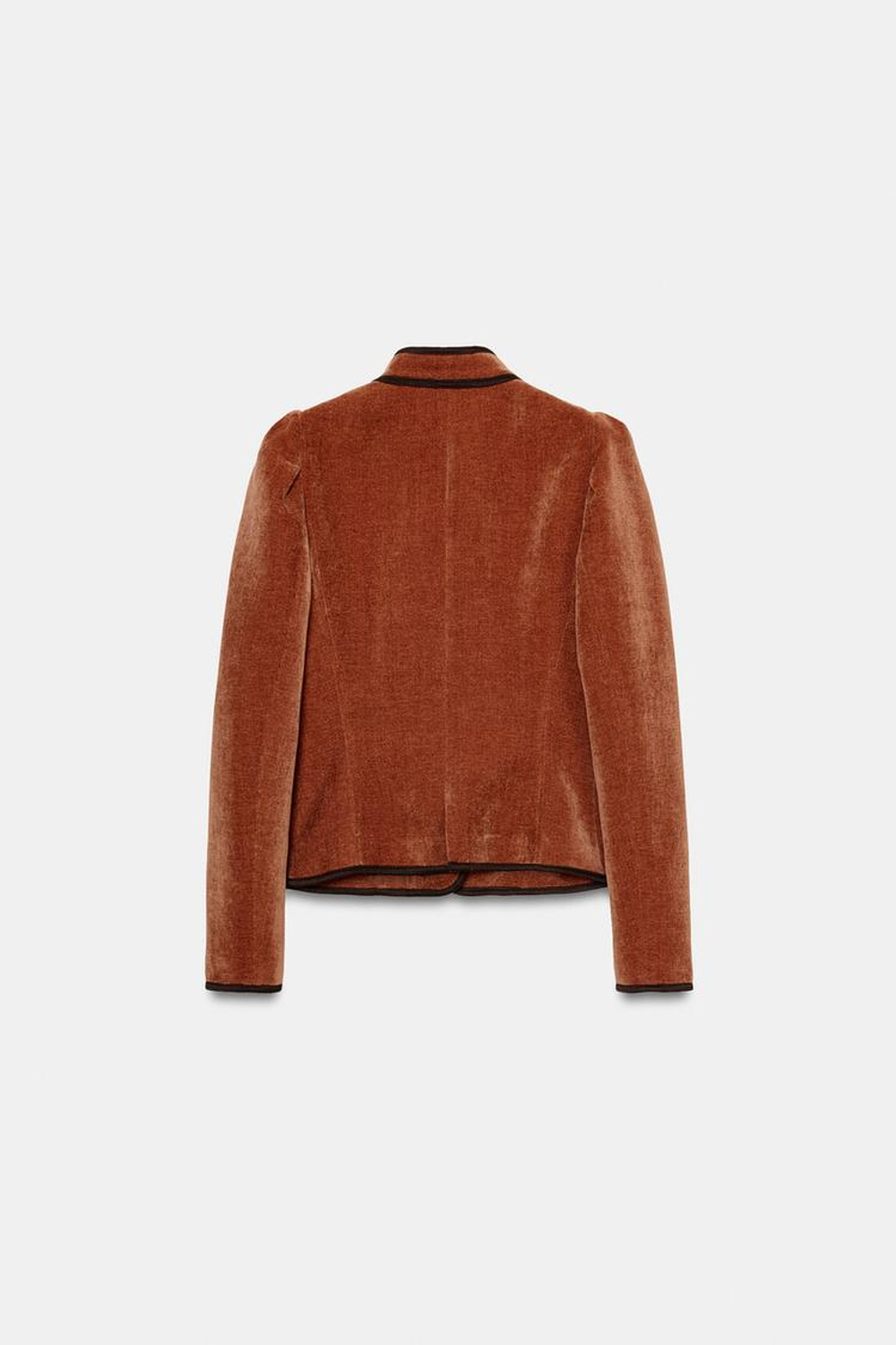 ZARA БЛЕЙЗЕР С КОНТРАСТНЫМИ КАНТАМИ, ЦВЕТ ЖЖЕНОГО АПЕЛЬСИНА