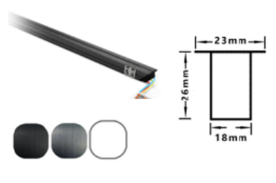 Трековый профиль - врезной 3.2 метра, врезной черный