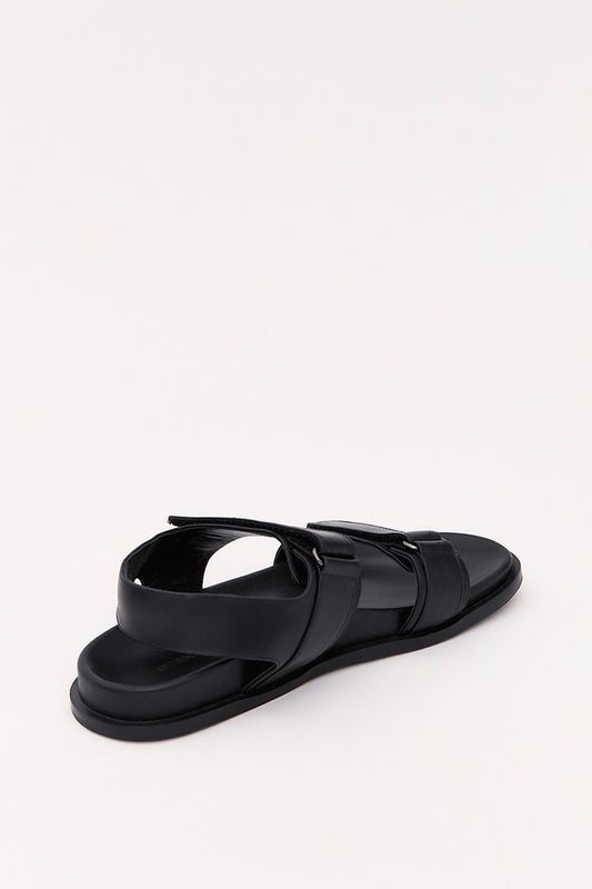 Сандалии из натуральной кожи на липучках, черный