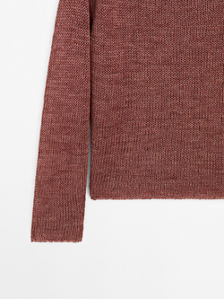 Massimo Dutti Свитер изо льна с вырезом «лодочка», розовый