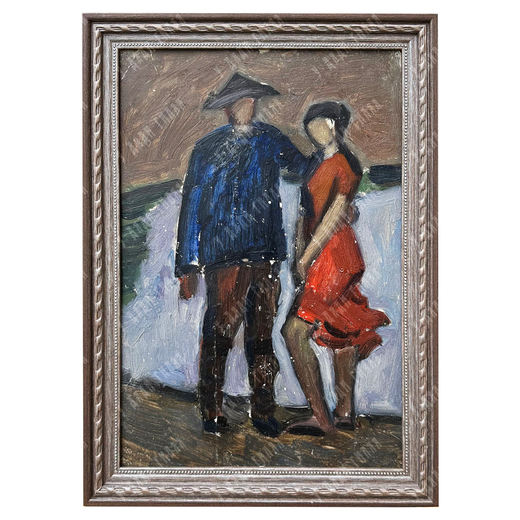 Динес Ю. С. Двое у реки. Этюд. 1940-е