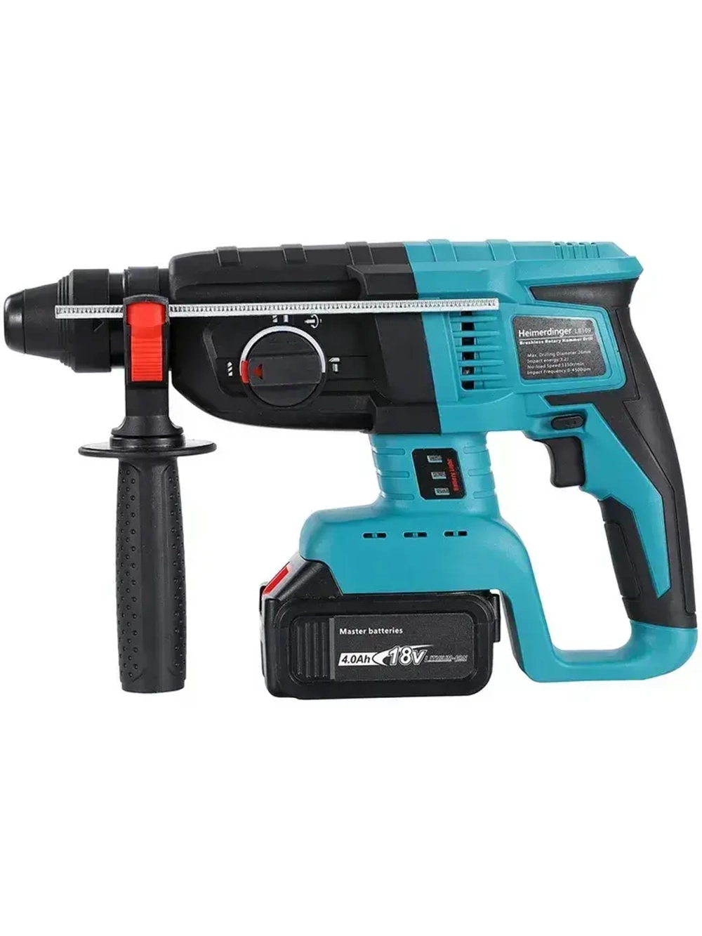 Бесщеточный перфоратор Heimerdinger, 800 Вт, 3.2 Дж, 3 режима, патрон SDS+, LB169, без батареи,4 сверла