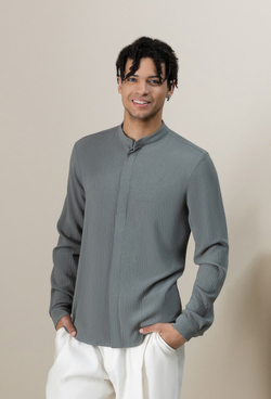 Рубашка с длинным рукавом серая 03-05-23 SS men